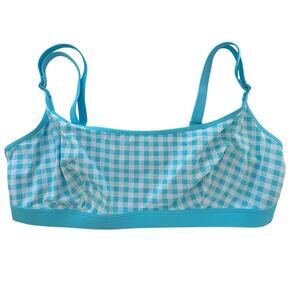 New Parade Checkered Light Blue Bralette Medium